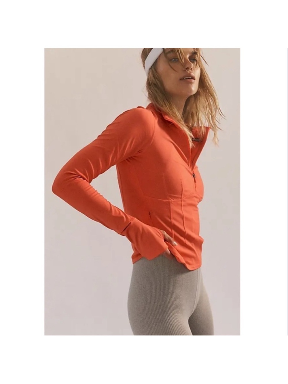 nwot free people movement 'run the course' half zip top